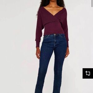 Apricot BAR BACK BATWING - Jumper Sweater burgundy Women size 10